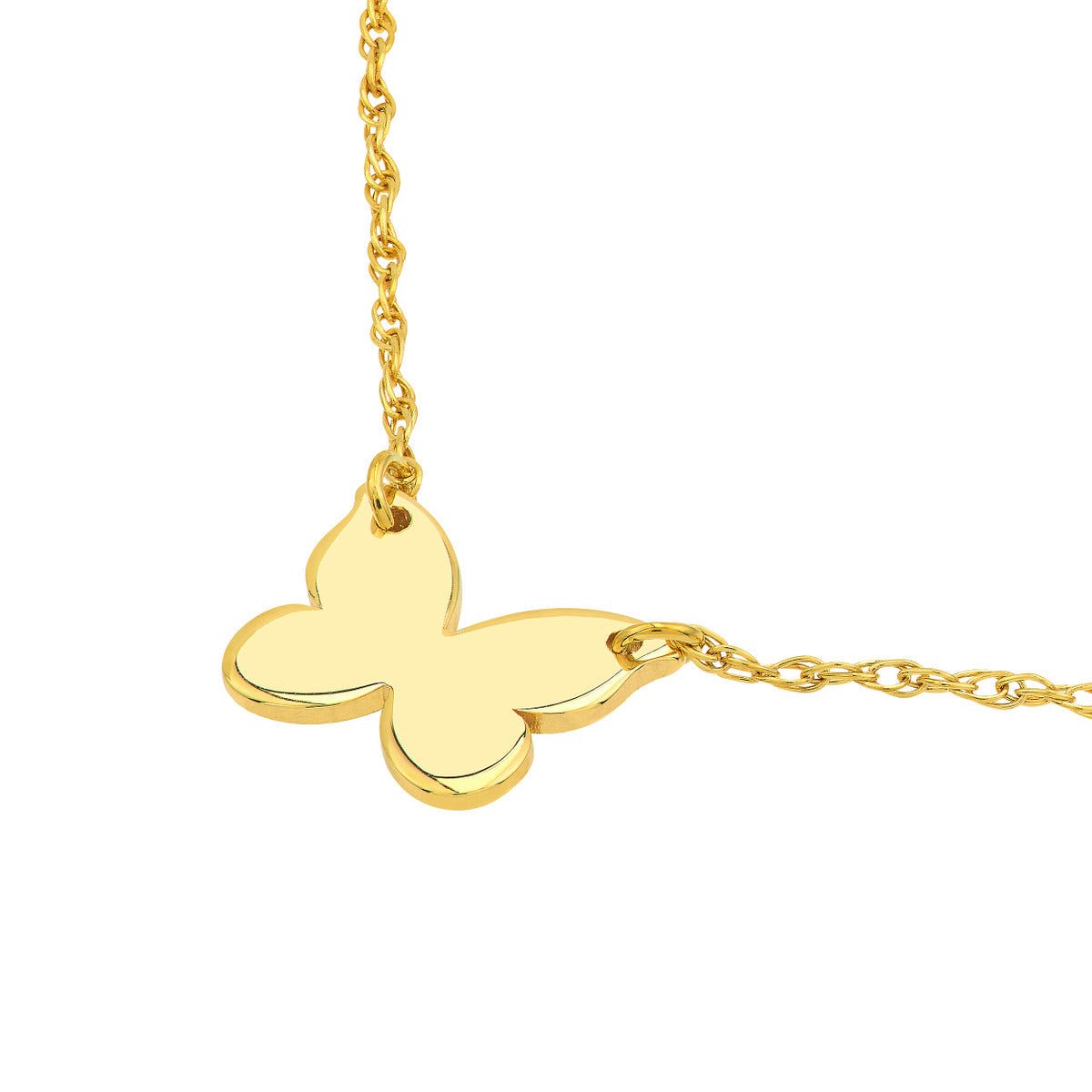 14K Yellow Gold So You Mini Butterfly Adjustable Necklace Birmingham Jewelry Necklace Birmingham Jewelry