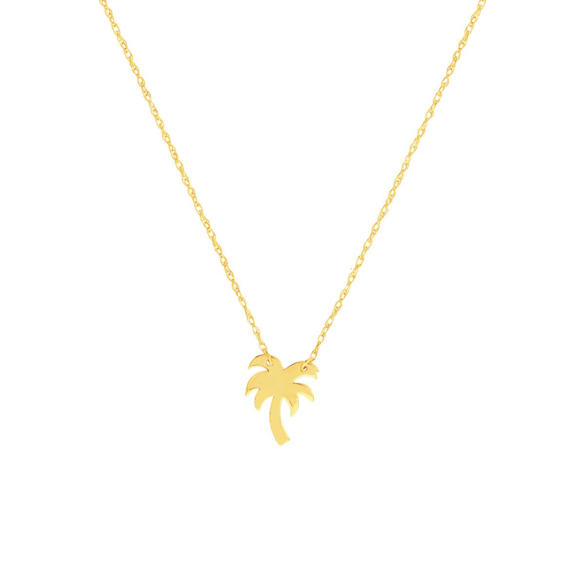 Birmingham Jewelry - 14K Yellow Gold So You Mini Palm Tree Adjustable Necklace - Birmingham Jewelry