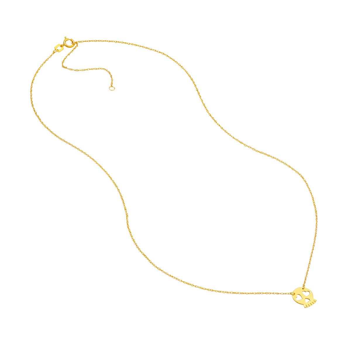 Birmingham Jewelry - 14K Yellow Gold So You Mini Sugar Skull Adjustable Necklace - Birmingham Jewelry