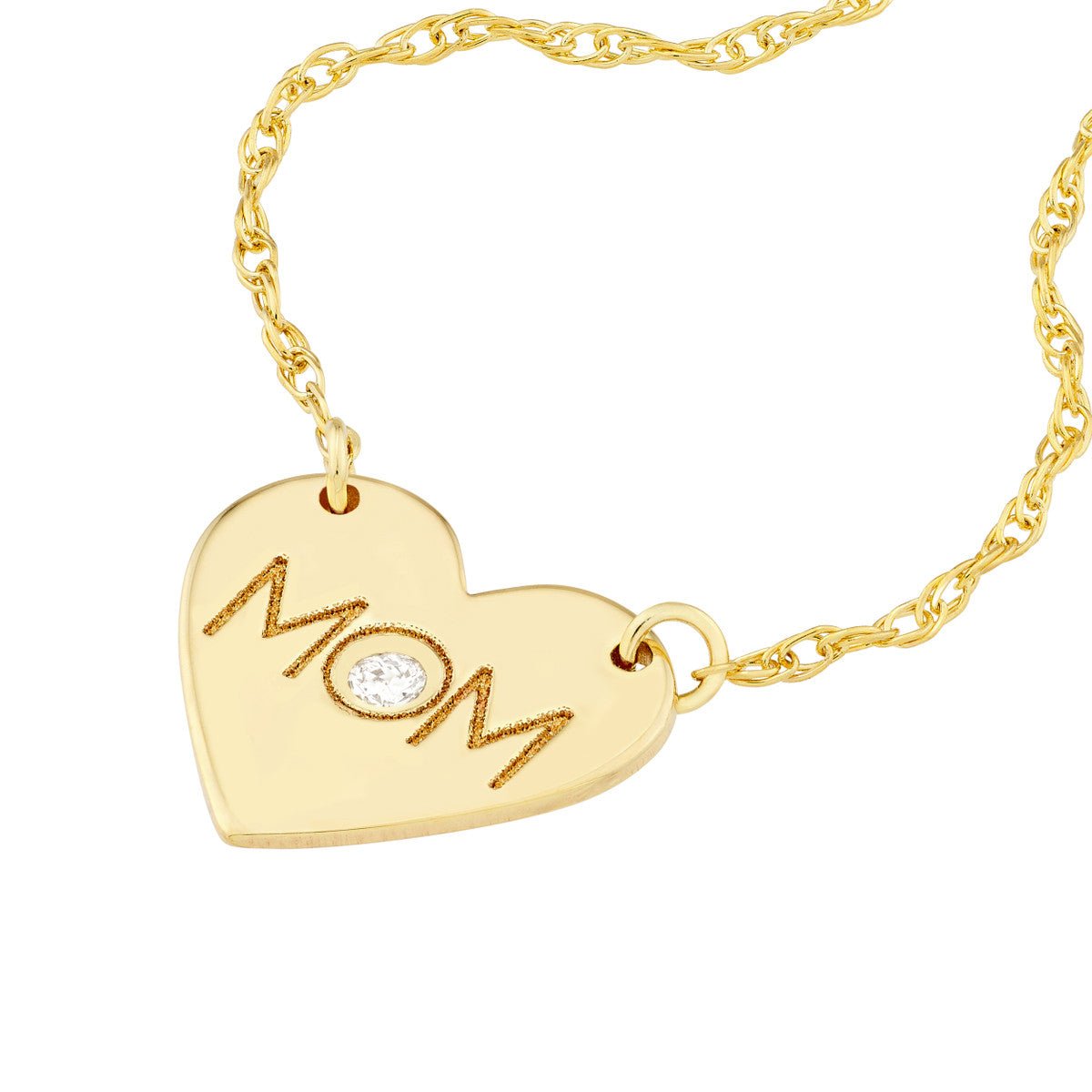 Birmingham Jewelry - 14K Yellow Gold So You MOM Heart with Diamond Necklace - Birmingham Jewelry