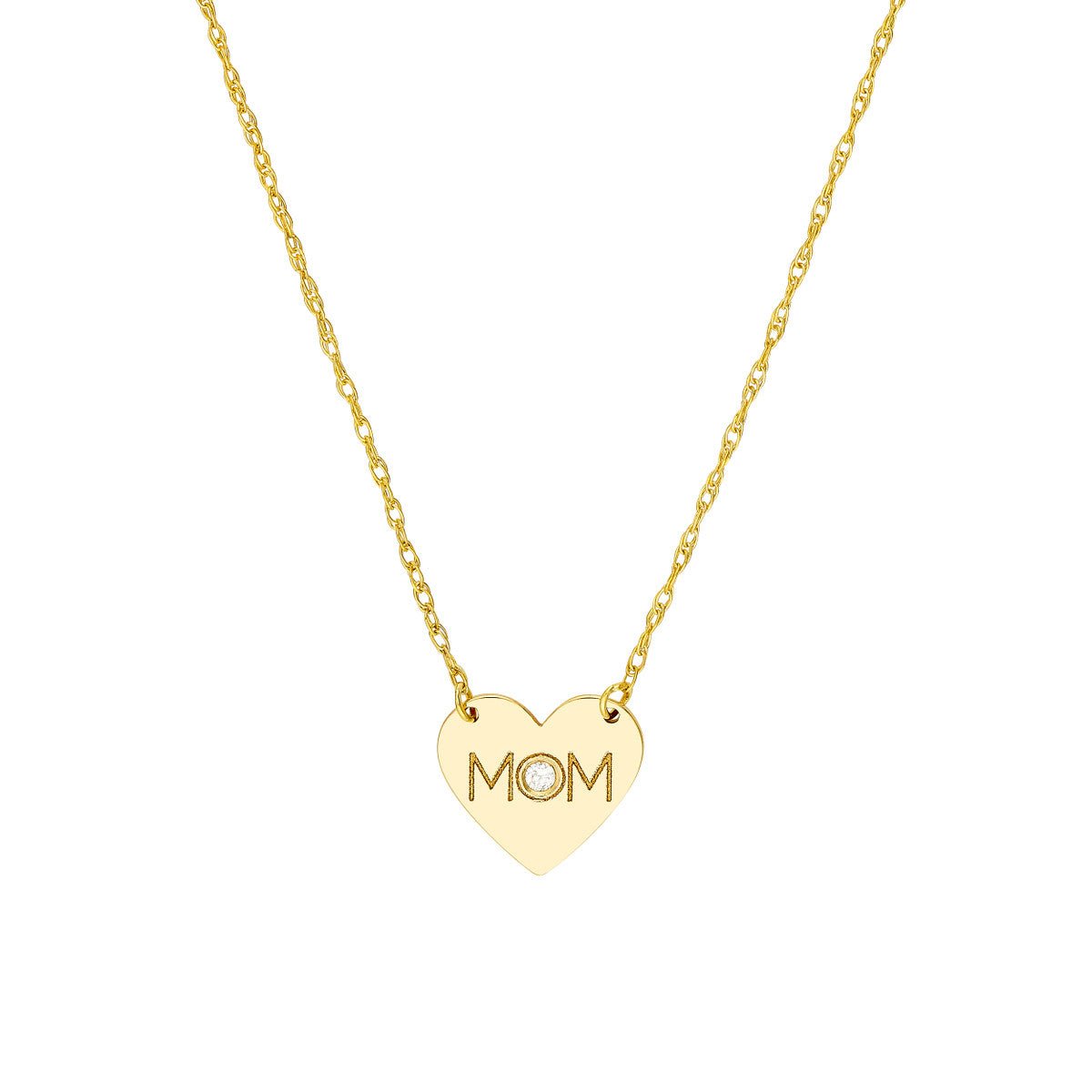 Birmingham Jewelry - 14K Yellow Gold So You MOM Heart with Diamond Necklace - Birmingham Jewelry