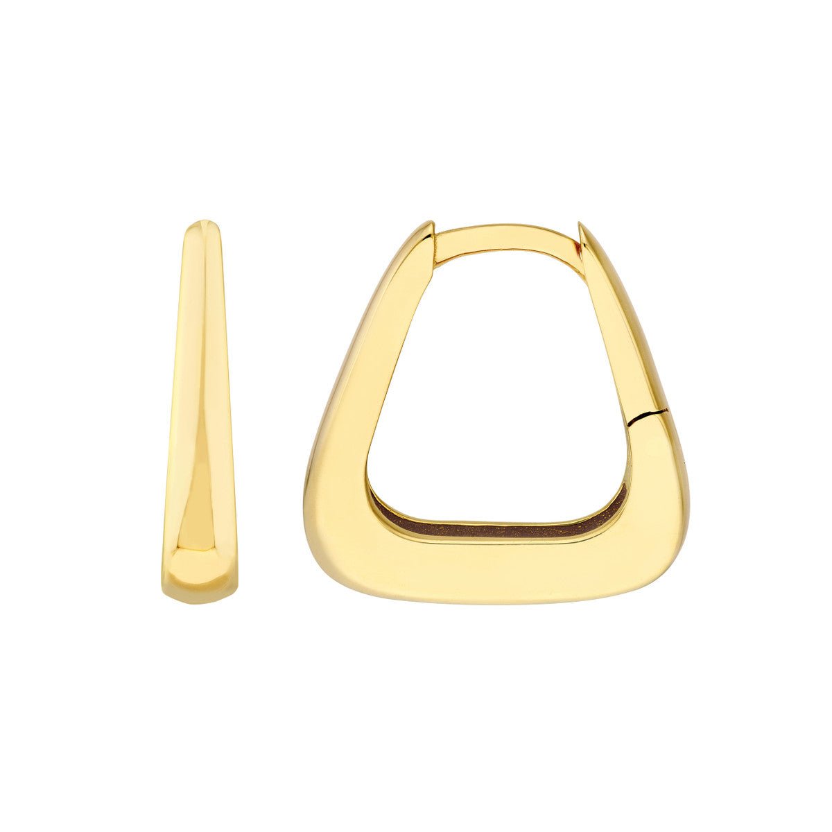 14K Yellow Gold Tapered Squared Off Mini Hoop Earrings Birmingham Jewelry Earrings Birmingham Jewelry