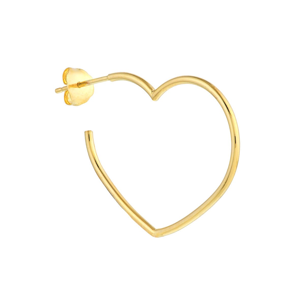 14K Yellow Gold Tilted Open Heart Hoop Earrings Birmingham Jewelry Earrings Birmingham Jewelry