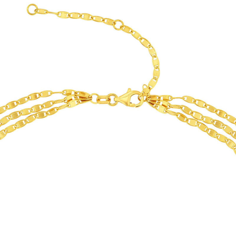 Birmingham Jewelry - 14K Yellow Gold Triple Twist Mariner Layered Anklet - Birmingham Jewelry
