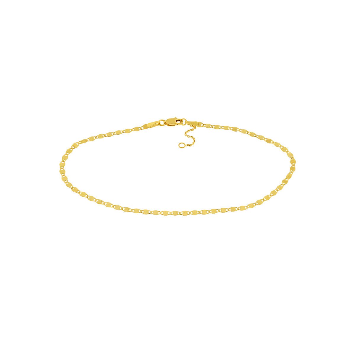 14K Yellow Gold Valentino Chain Adjustable Anklet Birmingham Jewelry Anklet Birmingham Jewelry