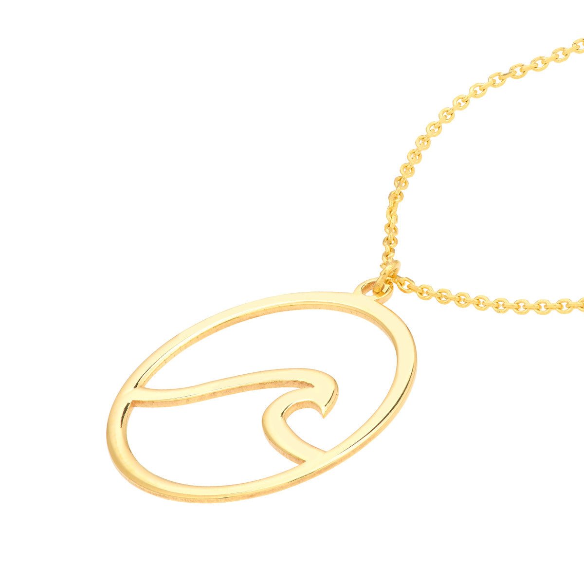 14K Yellow Gold Wave In Circle Necklace Birmingham Jewelry Necklace Birmingham Jewelry