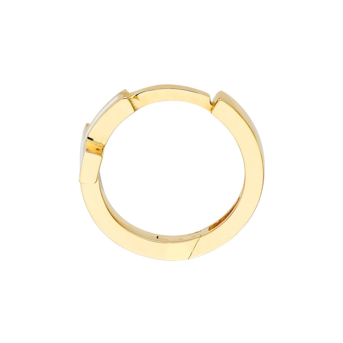Birmingham Jewelry - 14K Yellow Gold White Cross Enamel Huggies - Birmingham Jewelry