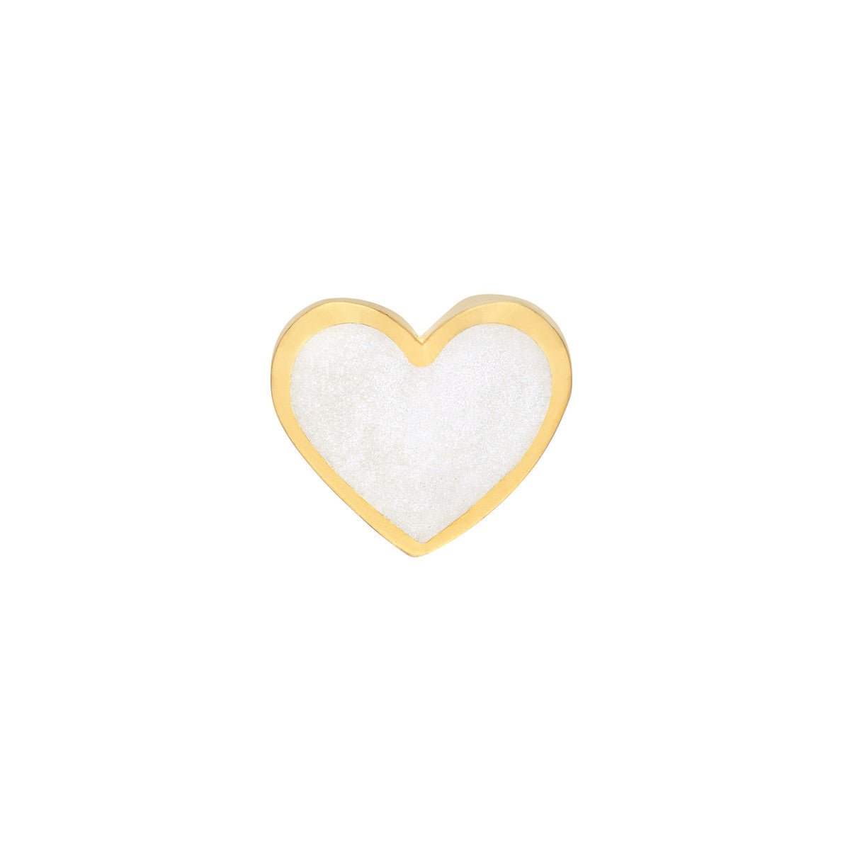 Birmingham Jewelry - 14K Yellow Gold White Enamel Heart Stud Earrings - Birmingham Jewelry
