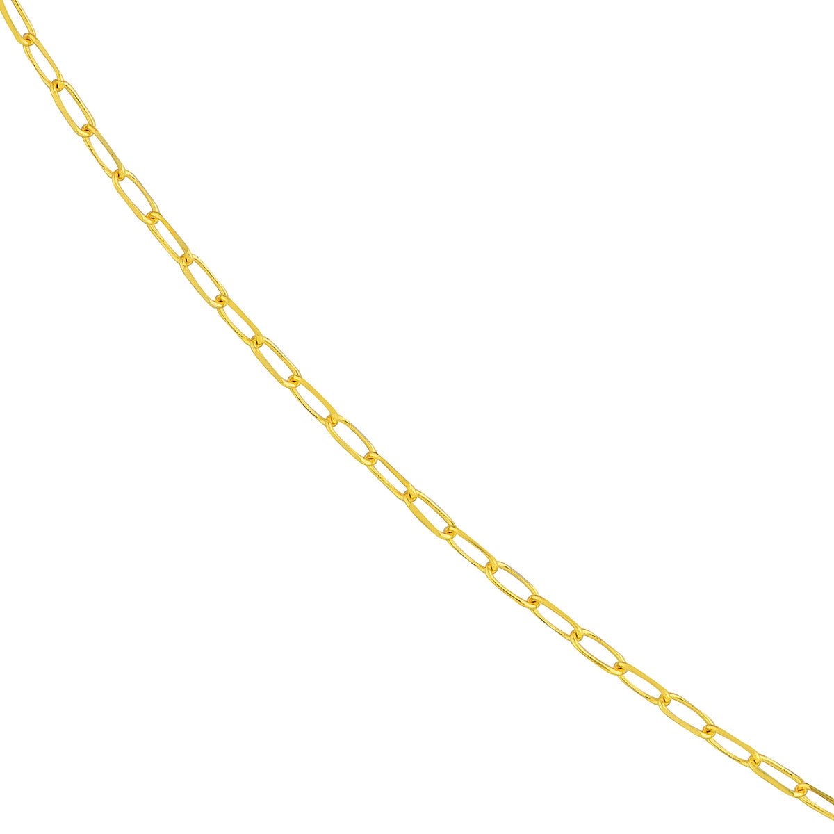 18K Yellow Gold 1.7mm Paper Clip Chain with Lobster Lock Birmingham Jewelry Chain Birmingham Jewelry