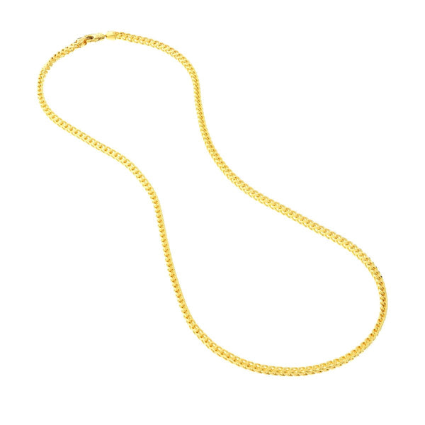 18K Yellow Gold 3mm Franco Chain with Lobster Lock Birmingham Jewelry Chain Birmingham Jewelry 