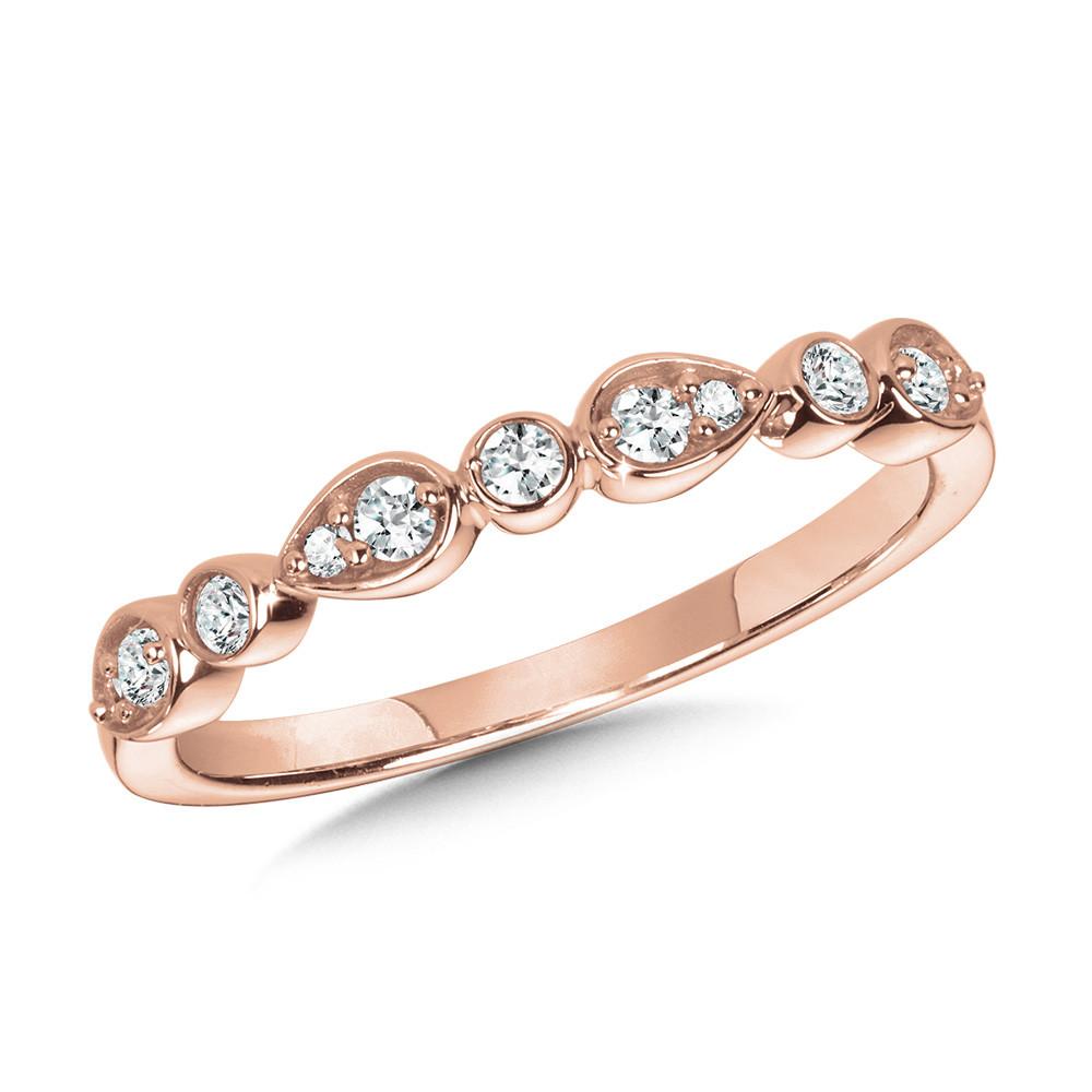 BEZEL-SET, ROUND & PEAR-SHAPED SCALLOPED STACKABLE BAND Birmingham Jewelry Stackable Band Birmingham Jewelry