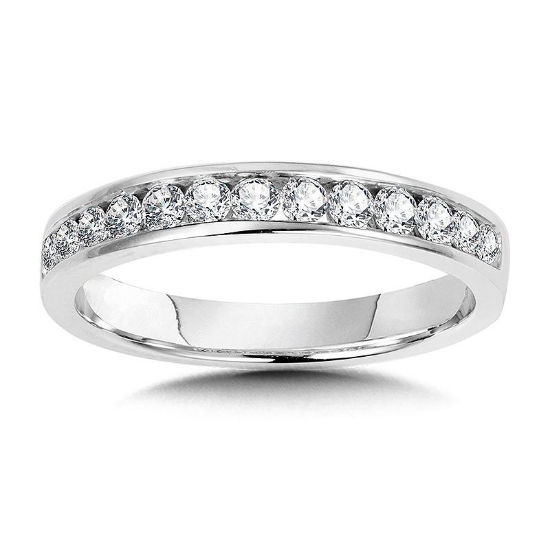 CHANNEL-SET DIAMOND WEDDING BAND 14K White Gold Birmingham Jewelry Wedding Band Birmingham Jewelry