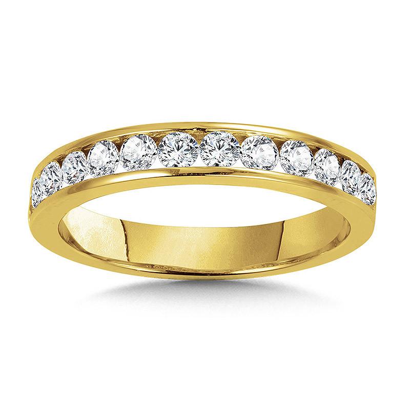 CHANNEL-SET DIAMOND WEDDING BAND 14K Yellow Gold Birmingham Jewelry Wedding Band Birmingham Jewelry
