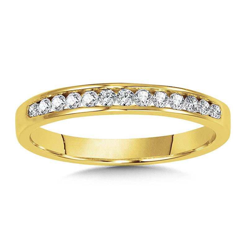 CHANNEL-SET DIAMOND WEDDING BAND 14K Yellow Gold Birmingham Jewelry Wedding Band Birmingham Jewelry