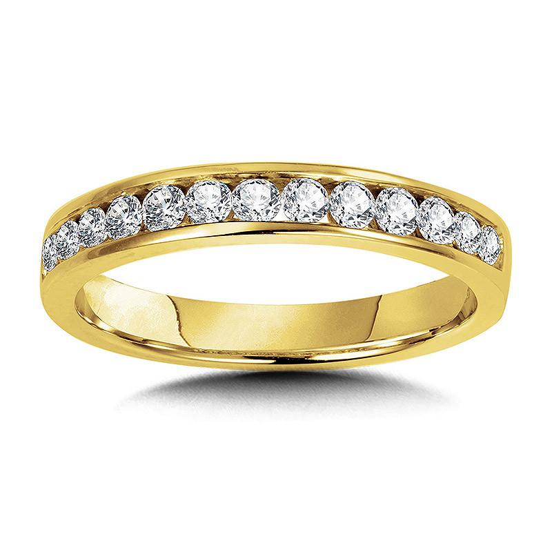 CHANNEL-SET DIAMOND WEDDING BAND 14K Yellow Gold Birmingham Jewelry Wedding Band Birmingham Jewelry