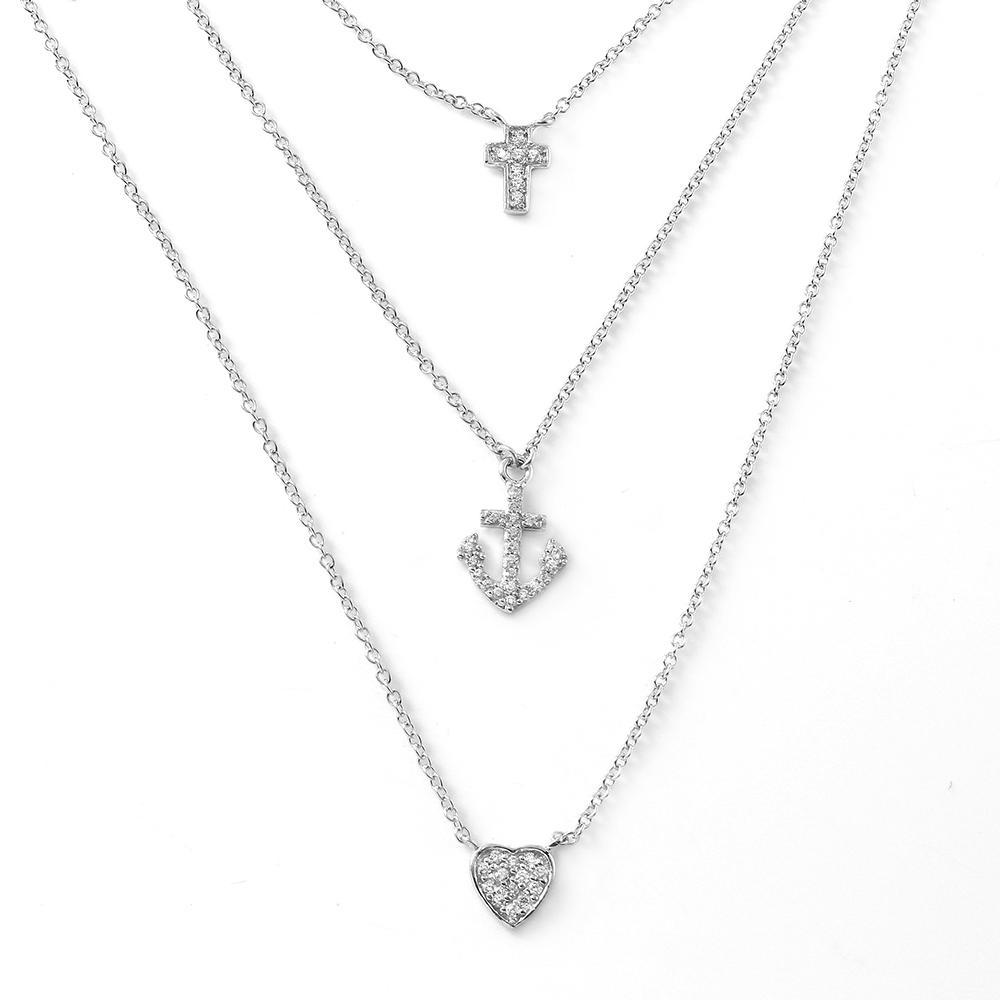 Cross Anchor Heart Necklace Birmingham Jewelry Silver Necklace Birmingham Jewelry