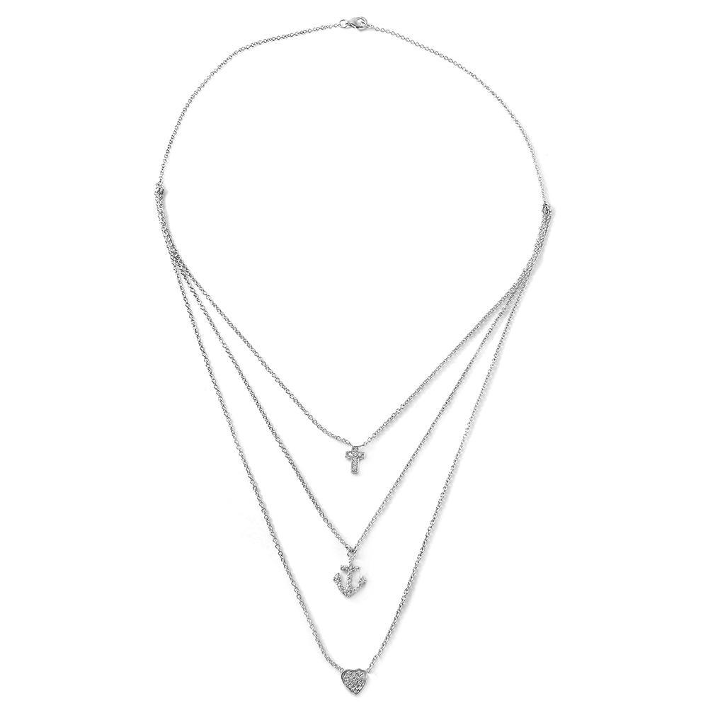 Cross Anchor Heart Necklace Birmingham Jewelry Silver Necklace Birmingham Jewelry