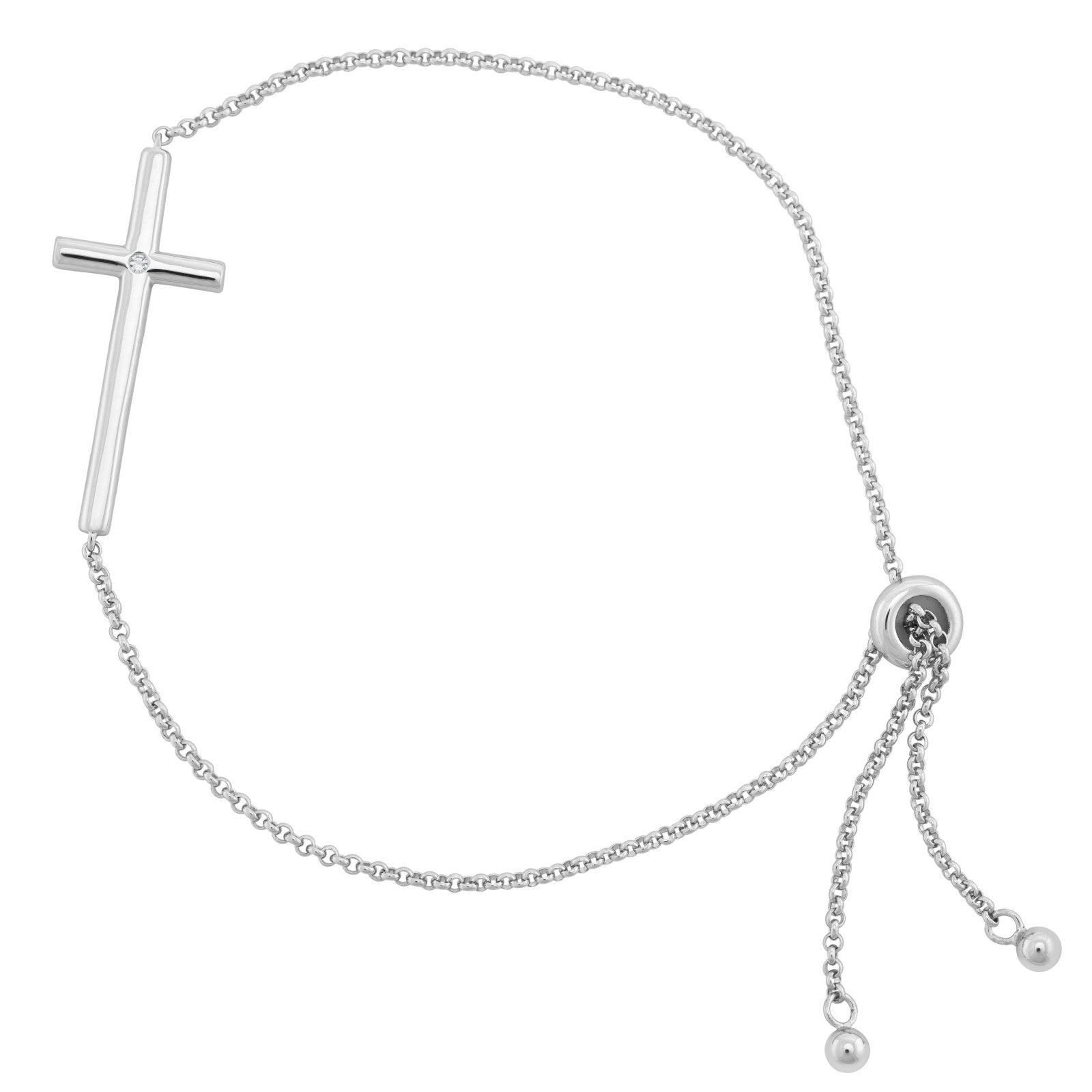 Cross Bracelet - BJEESB284D Birmingham Jewelry Silver Bracelet Birmingham Jewelry