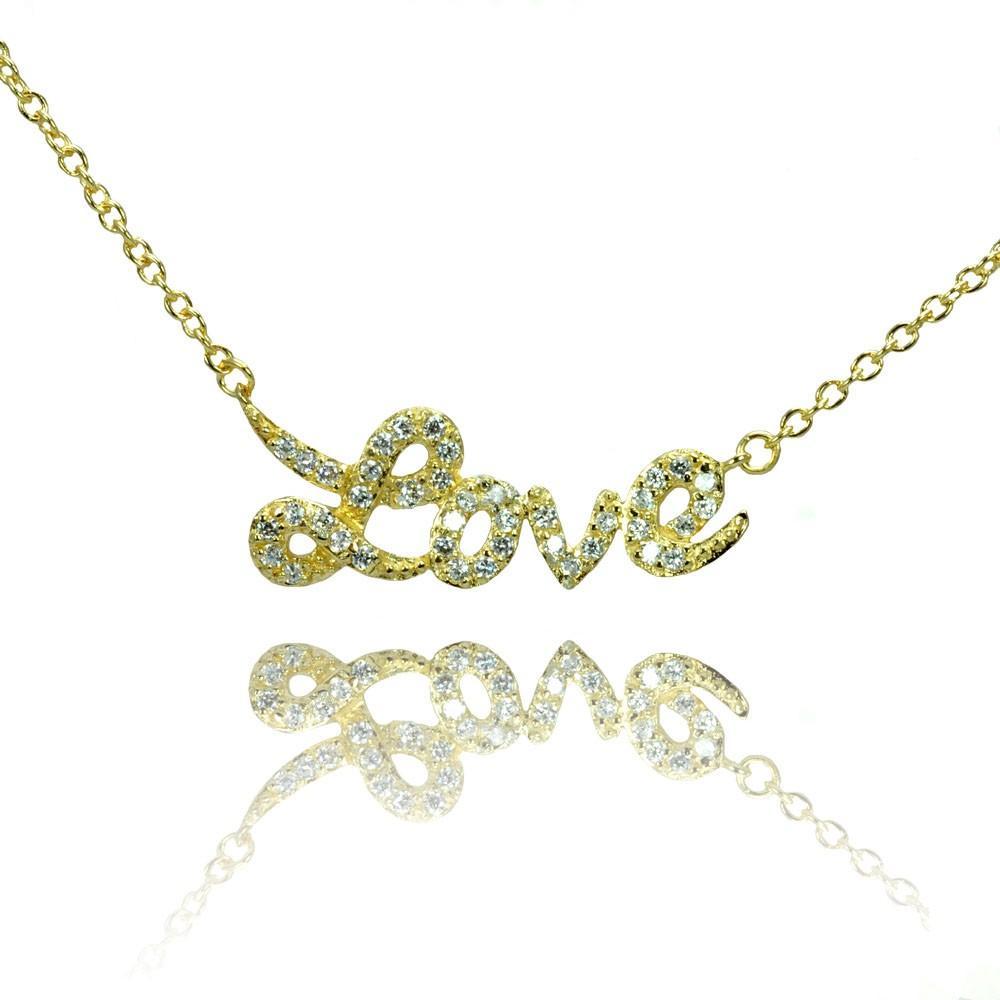 CZ Love Pendant Necklace Birmingham Jewelry Silver Necklace Birmingham Jewelry