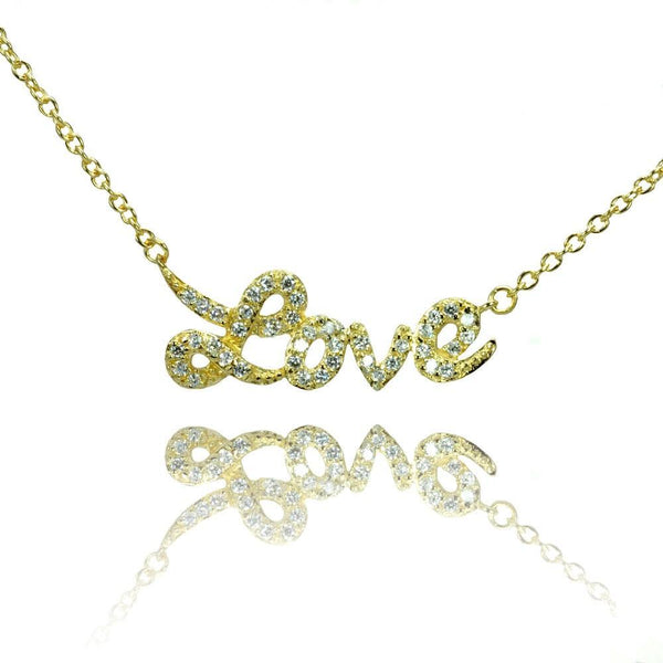 CZ Love Pendant Necklace Birmingham Jewelry Silver Necklace Birmingham Jewelry 