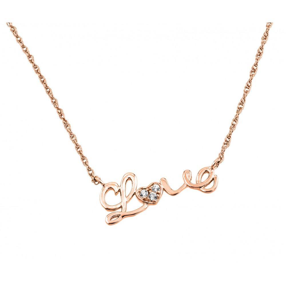 CZ Love Pendant Necklace Birmingham Jewelry Silver Necklace Birmingham Jewelry