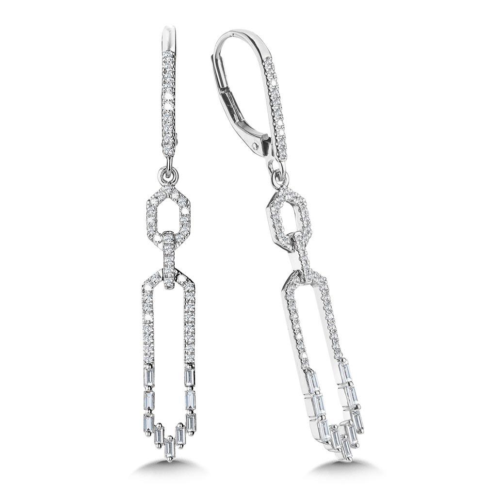 DANGLING GEOMETRIC BAGUETTE DIAMOND EARRINGS Birmingham Jewelry Earrings Birmingham Jewelry