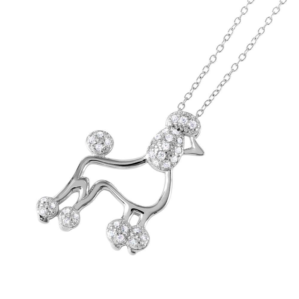 French Poodle Charm Necklace Birmingham Jewelry Silver Necklace Birmingham Jewelry