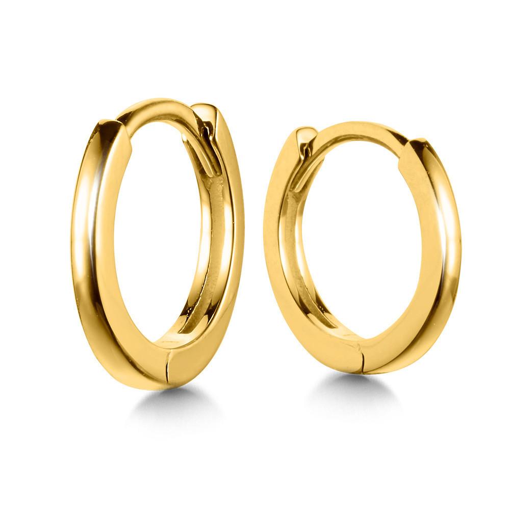 GOLD ROUND HUGGIE HOOP EARRINGS Birmingham Jewelry Earrings Birmingham Jewelry
