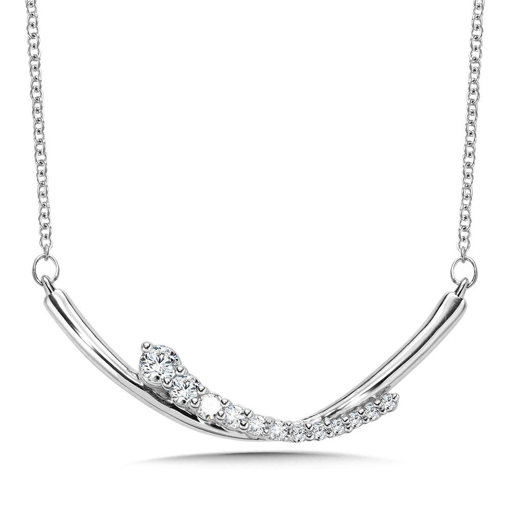 LOVE MOMENTS CURVED GRADUATING DIAMOND BAR PENDANT Birmingham Jewelry Pendant Birmingham Jewelry