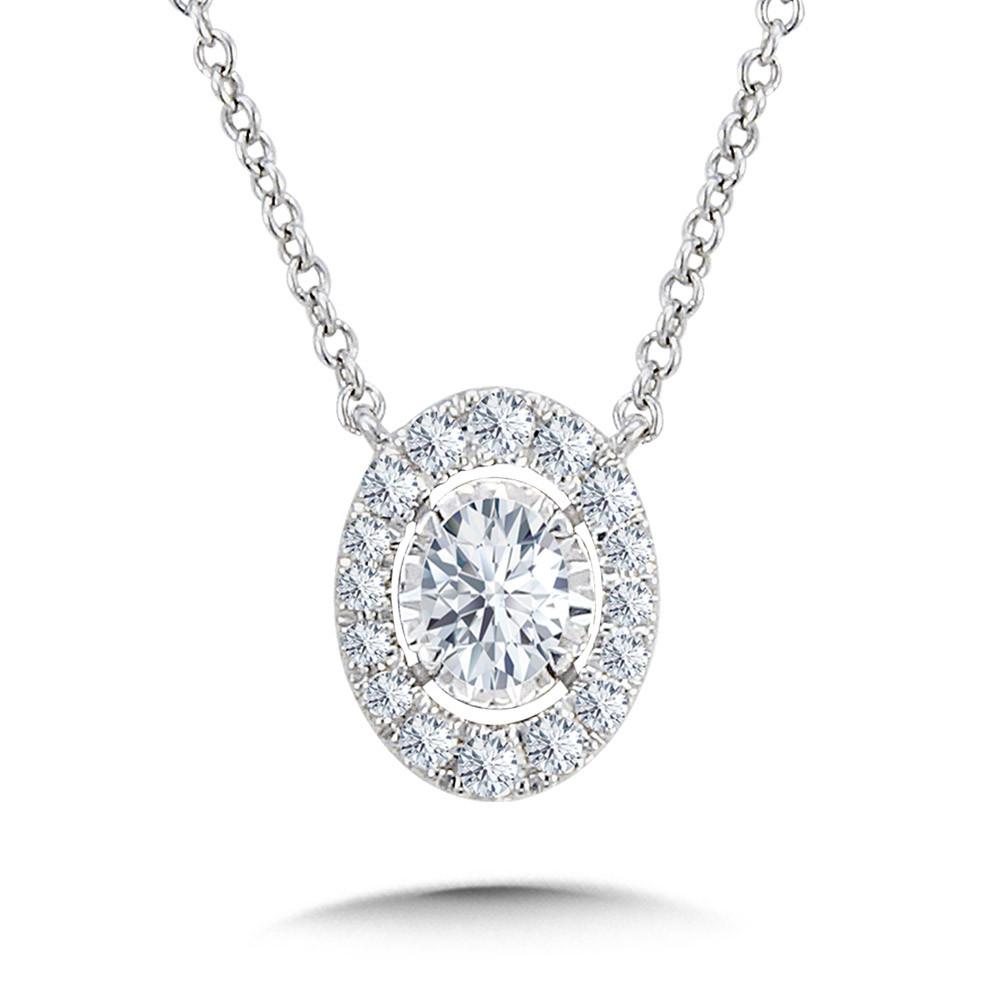 OVAL-CUT, DIAMOND STAR, HEAVENLY HALO PENDANT Birmingham Jewelry Pendant Birmingham Jewelry