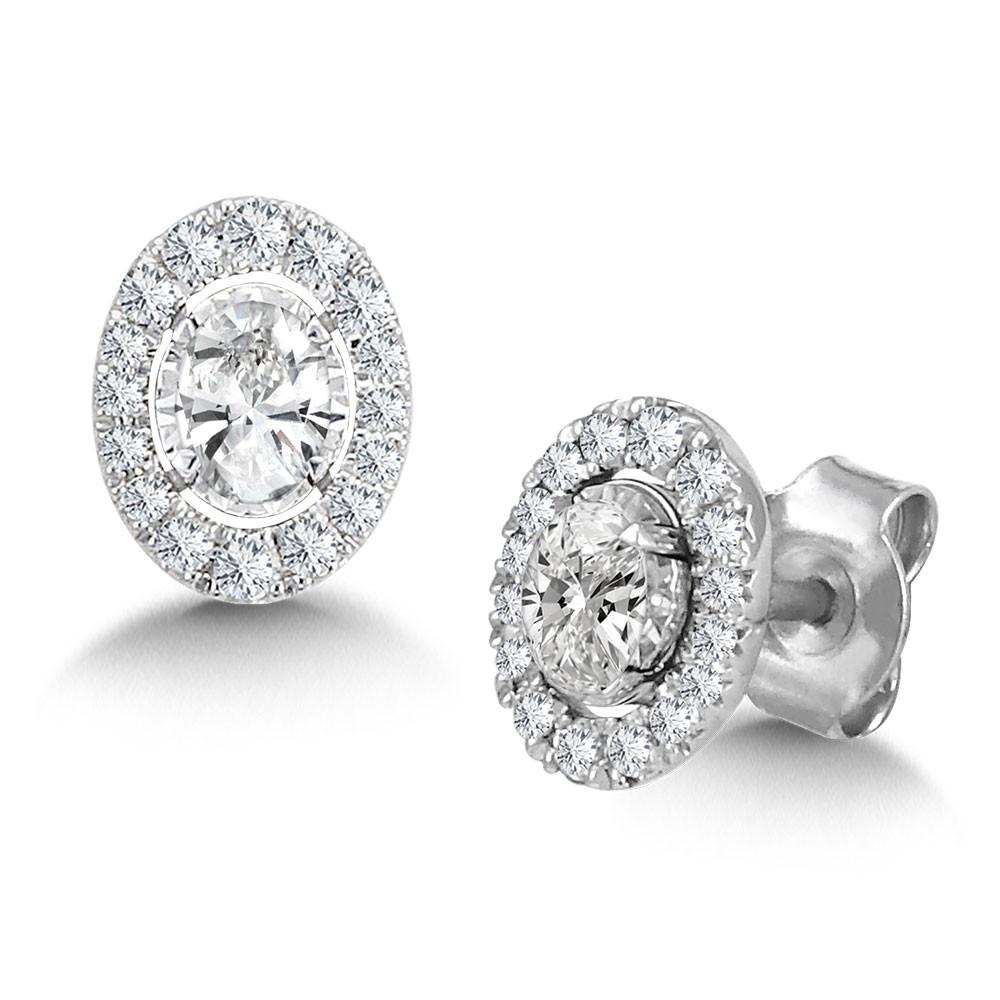 OVAL-CUT, DIAMOND STAR, HEAVENLY HALO STUD EARRINGS Birmingham Jewelry Earrings Birmingham Jewelry