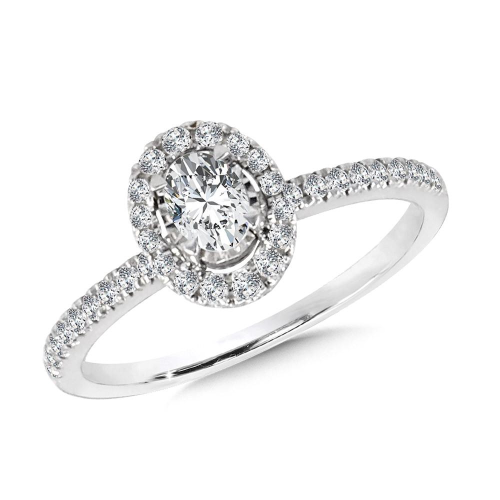 OVAL-SHAPED DIAMOND STAR HALO ENGAGEMENT RING Birmingham Jewelry Engagement Ring Birmingham Jewelry