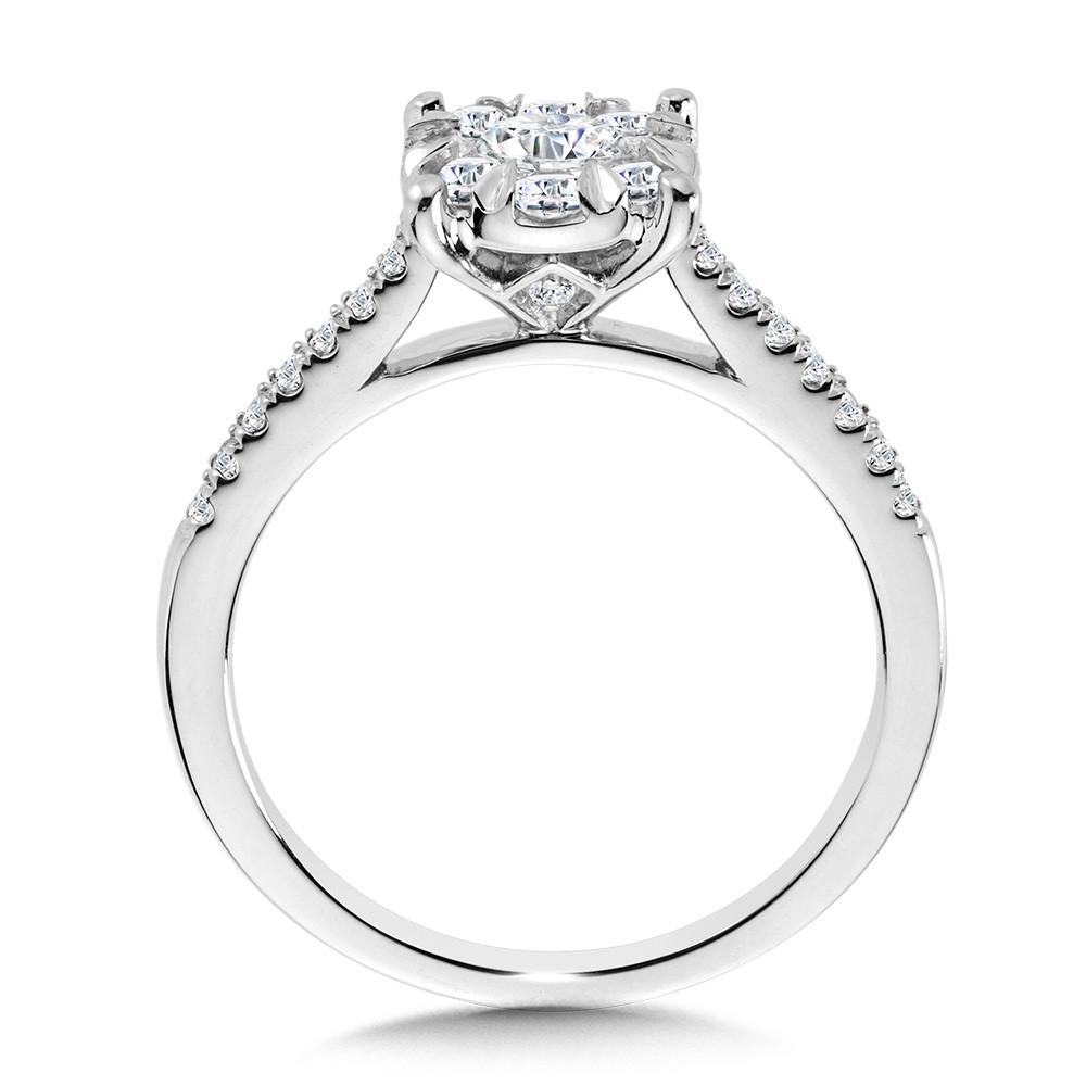 ROUND CLUSTER DIAMOND MIRAGE ENGAGEMENT RING Birmingham Jewelry Engagement Ring Birmingham Jewelry