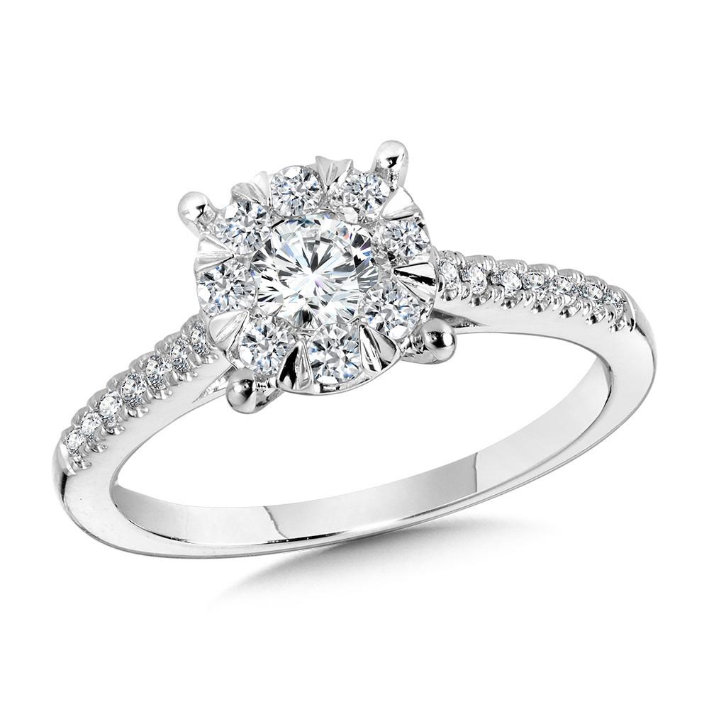 ROUND CLUSTER DIAMOND MIRAGE ENGAGEMENT RING Birmingham Jewelry Engagement Ring Birmingham Jewelry