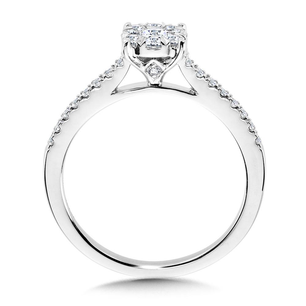 ROUND CLUSTER DIAMOND MIRAGE ENGAGEMENT RING Birmingham Jewelry Engagement Ring Birmingham Jewelry