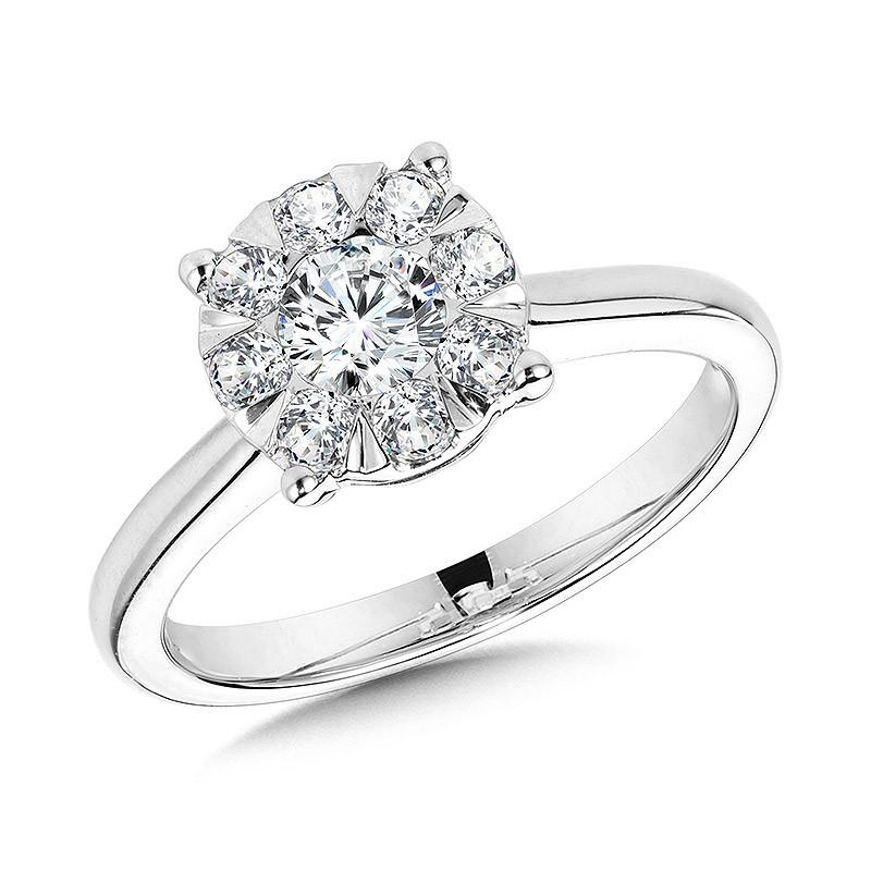 ROUND CLUSTER DIAMOND MIRAGE SOLITAIRE ENGAGEMENT RING Birmingham Jewelry Engagement Ring Birmingham Jewelry