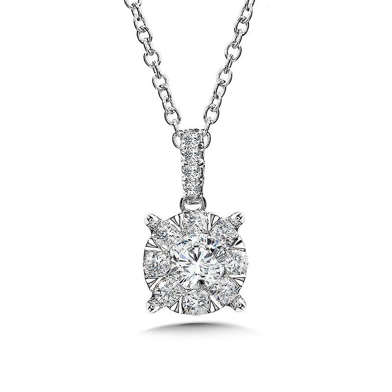 ROUND DIAMOND MIRAGE CLUSTER PENDANT Birmingham Jewelry Pendant Birmingham Jewelry