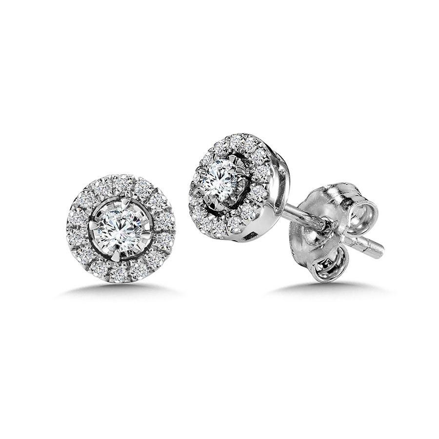 ROUND DIAMOND STAR, HEAVENLY HALO EARRINGS Birmingham Jewelry Earrings Birmingham Jewelry