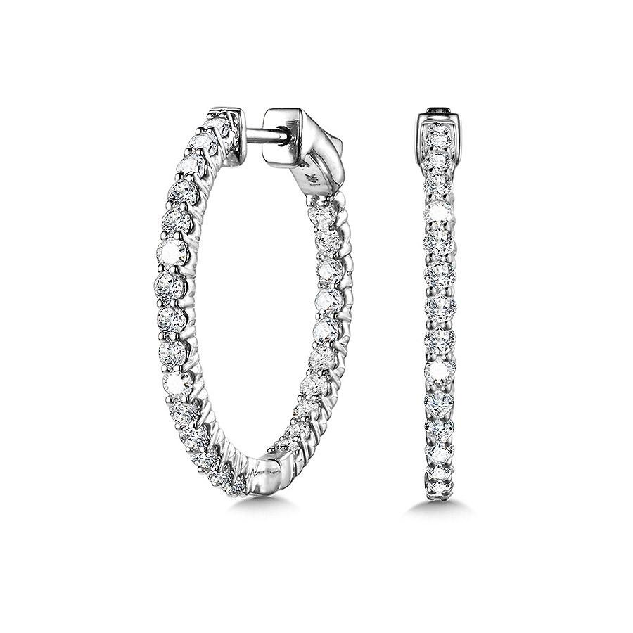 ROUND IN-OUT DIAMOND HOOP EARRINGS Birmingham Jewelry Earrings Birmingham Jewelry
