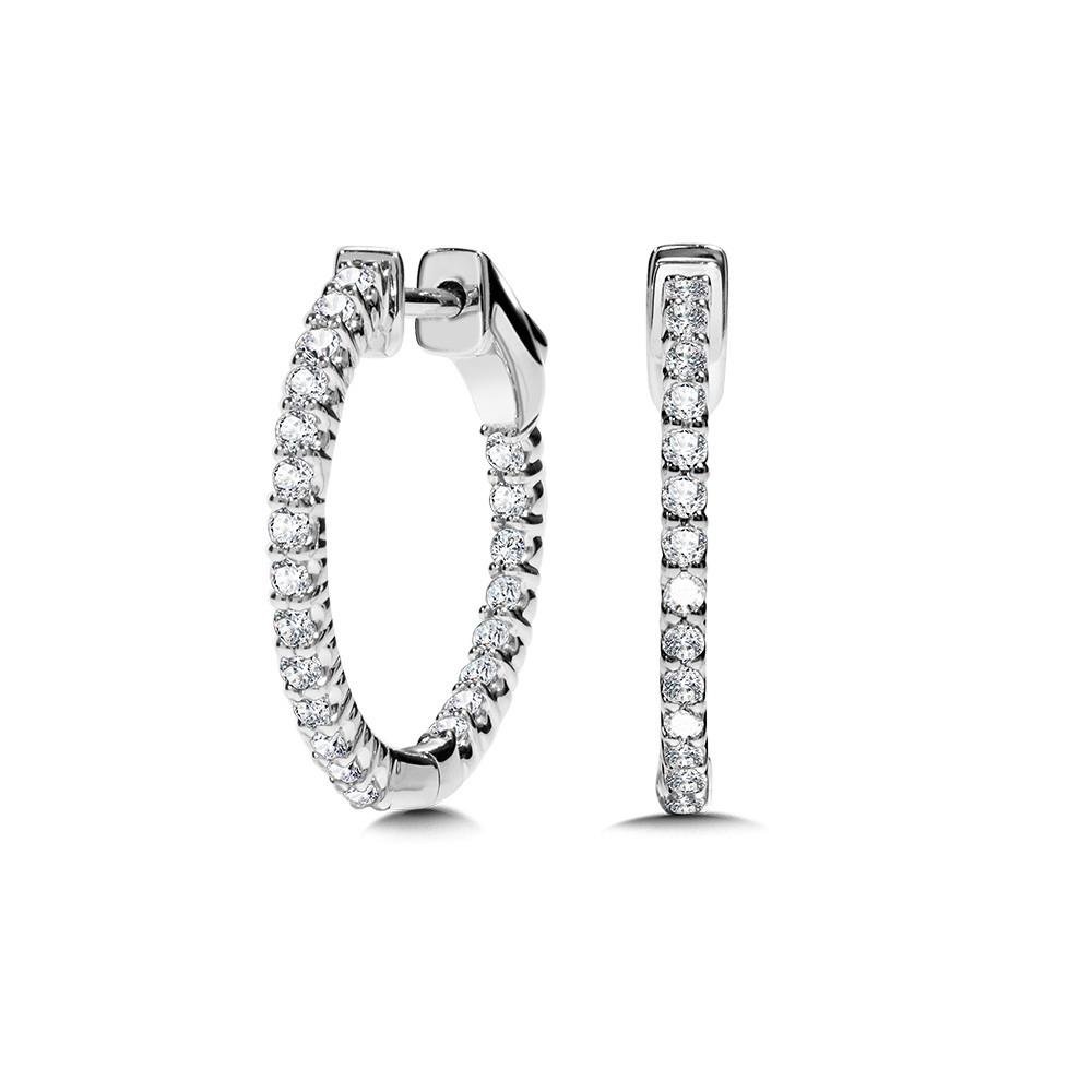 ROUND IN-OUT DIAMOND HOOP EARRINGS Birmingham Jewelry Earrings Birmingham Jewelry