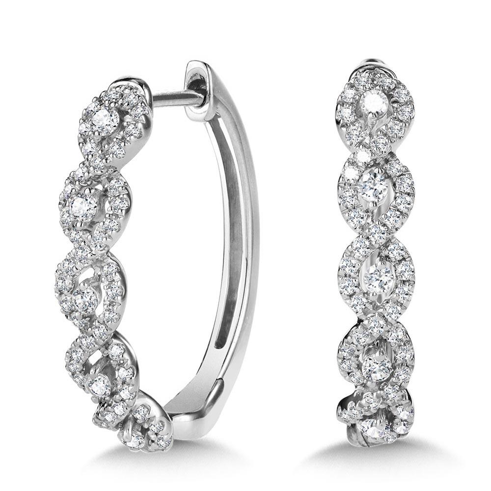 SPIRAL DIAMOND GRATITUDE OVAL HOOP EARRINGS Birmingham Jewelry Earrings Birmingham Jewelry