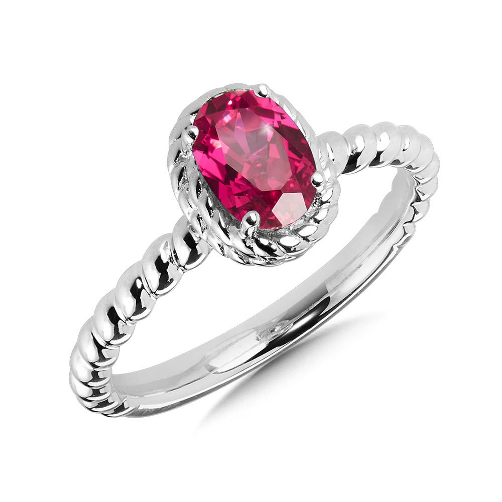 Sterling Silver Created Ruby popular Ring SR-4176