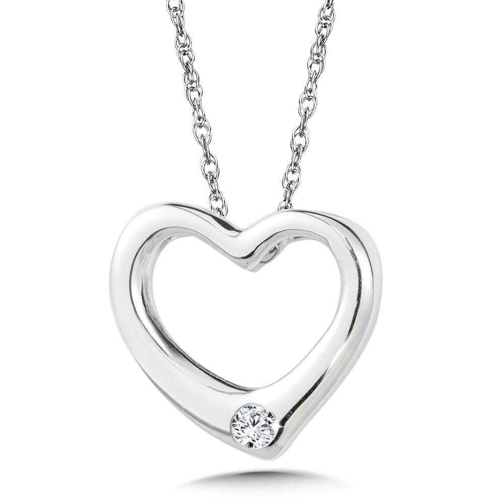 STERLING SILVER DIAMOND HEART PENDANT Birmingham Jewelry Pendant Birmingham Jewelry