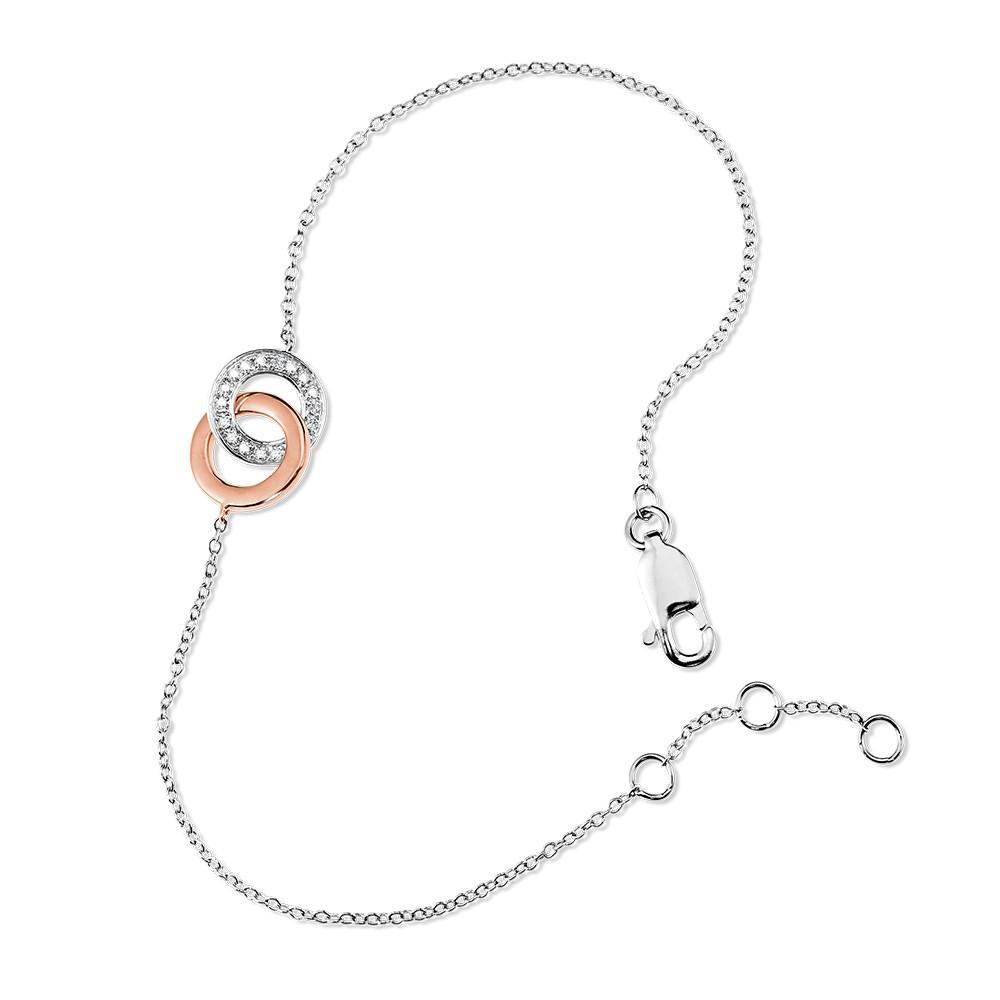 STERLING SILVER & ROSE GOLD INTERTWINING LOOP DIAMOND BRACELET Birmingham Jewelry Bracelet Birmingham Jewelry