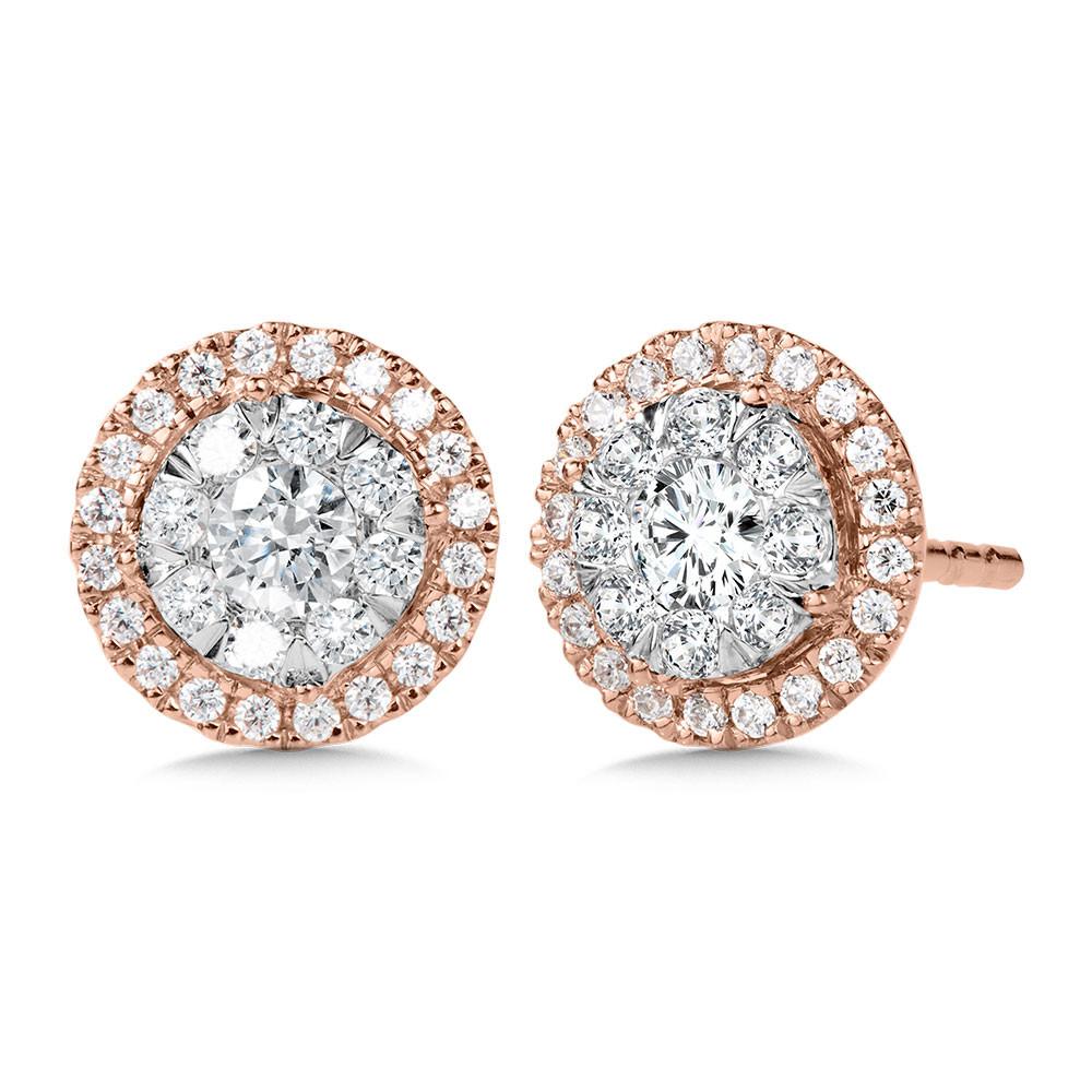 TWO TONE CLUSTER DIAMOND EARRINGS Birmingham Jewelry Earrings Birmingham Jewelry