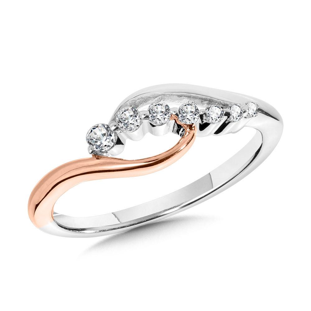 TWO TONE LOVE MOMENTS INFINITY GRADUATING DIAMOND BYPASS RING Birmingham Jewelry Ring Birmingham Jewelry