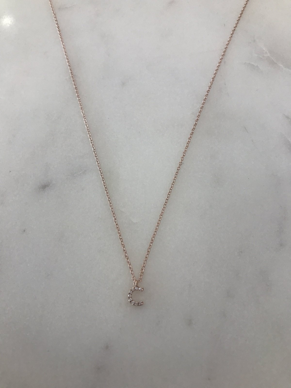 Mini Diamond Initial "C" Necklace - BJ1N5756 Meira T Necklace Birmingham Jewelry