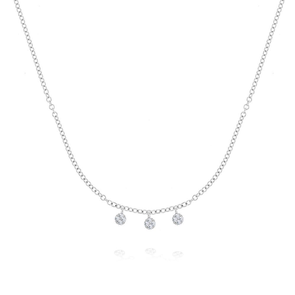 White Gold Diamond Disk Necklace - BJN10606 Meira T Necklace Birmingham Jewelry