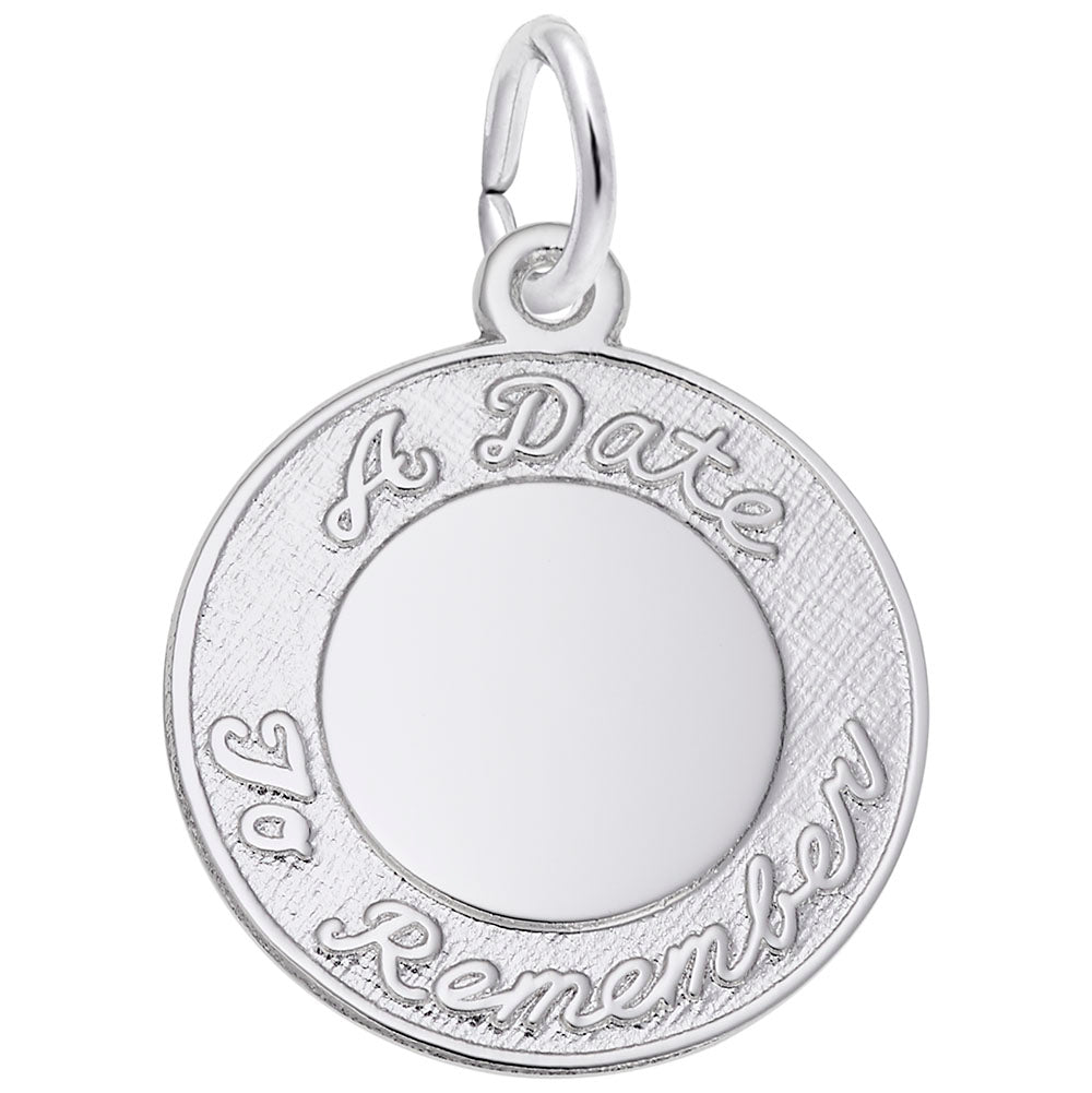 Rembrandt Charms - A Date to Remember Script Disc Charm - 6301 Rembrandt Charms Charm Birmingham Jewelry