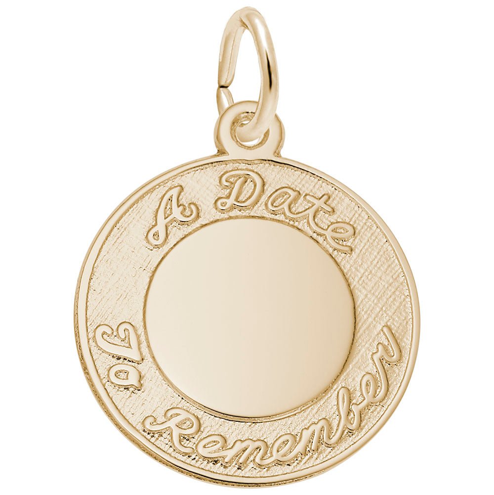 Rembrandt Charms - A Date to Remember Script Disc Charm - 6301 Rembrandt Charms Charm Birmingham Jewelry